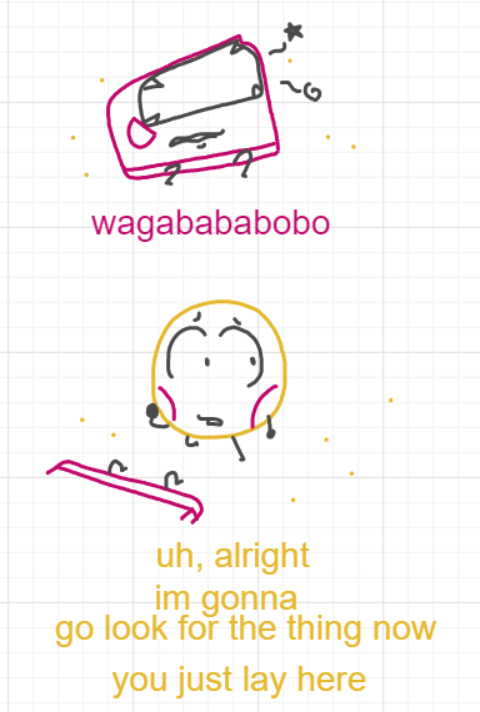 A panel from Ready Oar Knot, episode three of the Board Boards object show by Furretwalk/WalkingFurret.